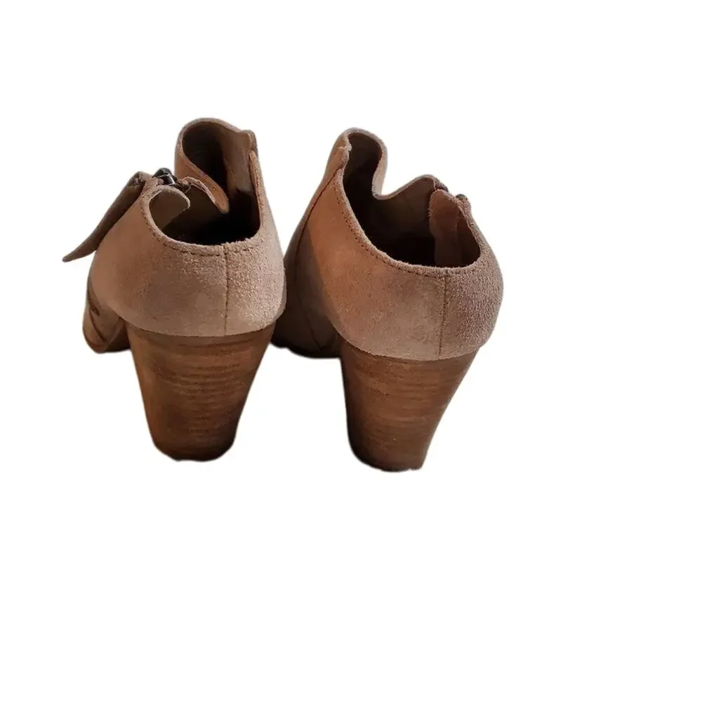 Dolce‎ Vita Women's Suede Leather Zip Heeled Booties Ankle Boots Shoes